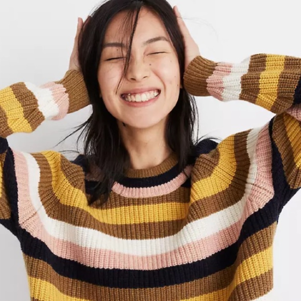 Madwell Tilden Striped Pullover Sweater